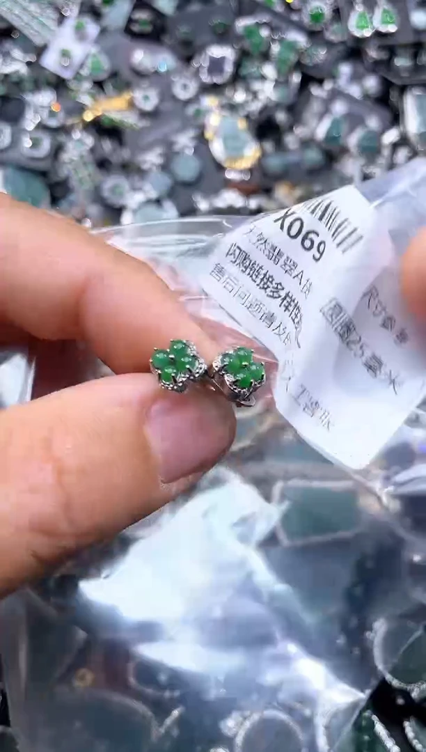 【闪购商品】翡翠颈饰未镶嵌X069耳扣