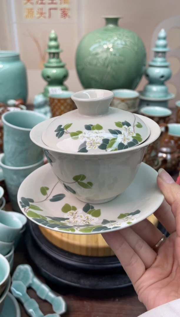 瓷手工捏花  慧仙青瓷 龙泉青瓷大促