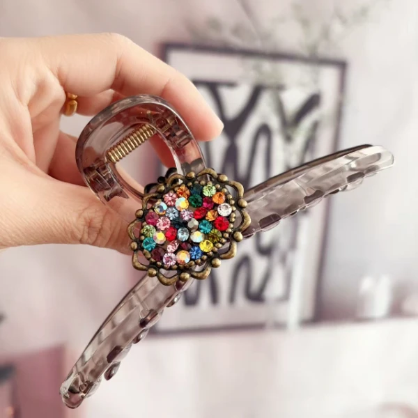 韩国时尚简约彩色闪闪通勤抓夹A25