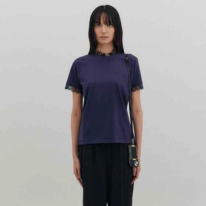 EENK蕾丝镶边T恤ENK052S01NV