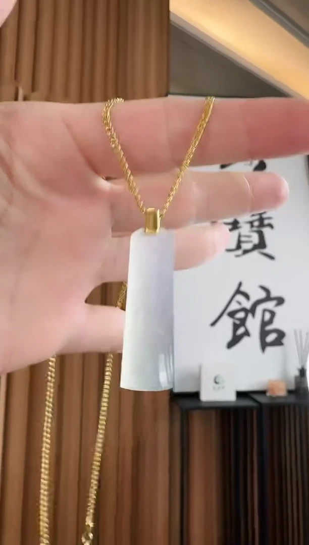 吊坠(不含链)18K金镶嵌翡翠吊坠