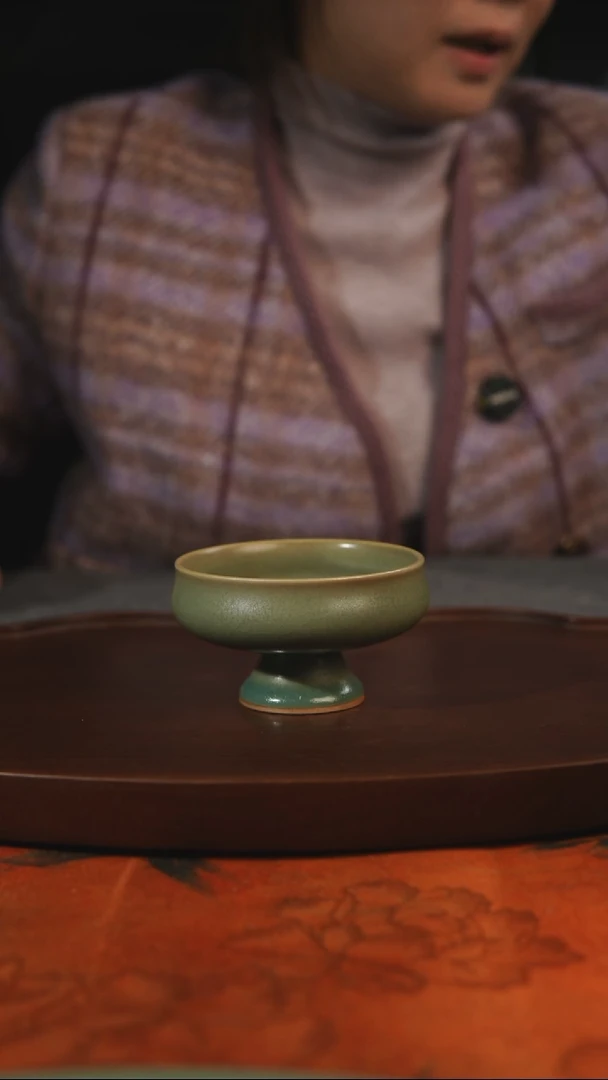 杯子一****人高足普洱  柴烧 汝州原产地原矿仿古老釉