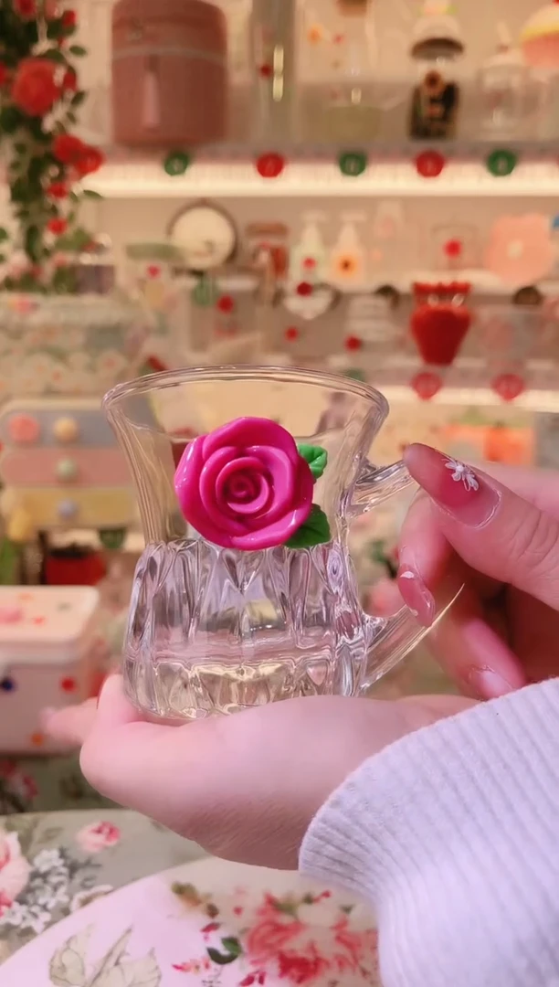 玫瑰花宽口杯——手工制作品质好！