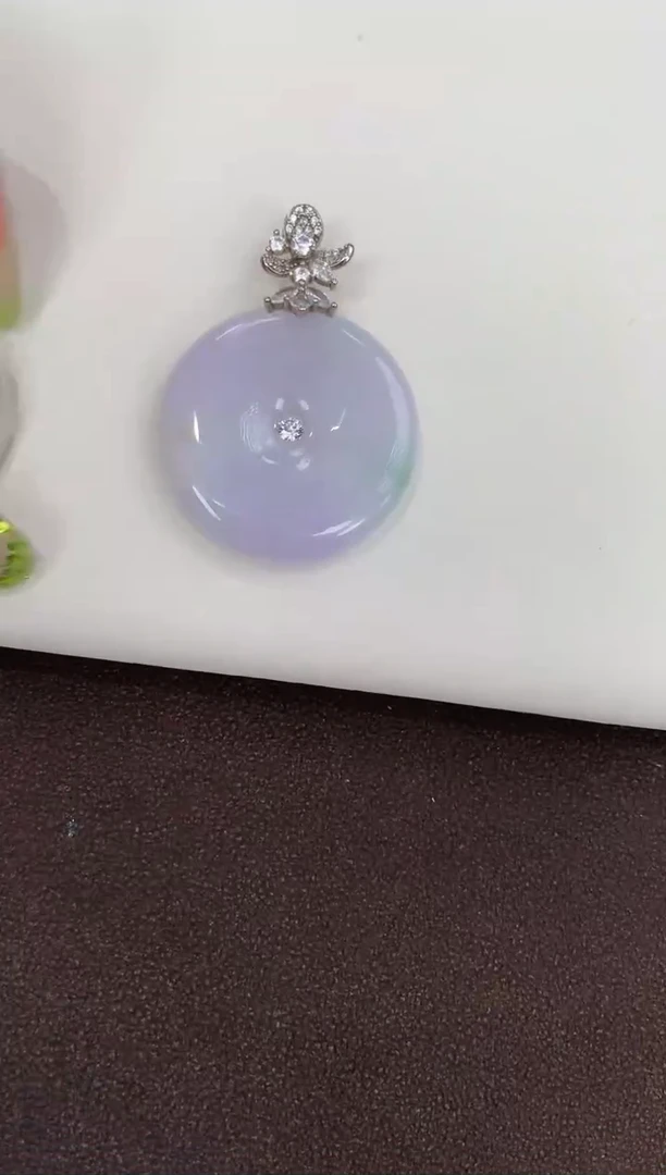 颈饰银S925镶嵌翡翠天然缅甸a货翡翠(多样性发其一