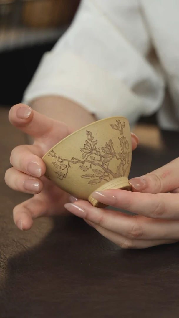 紫砂茶叶罐直播福利文琴段泥主人杯