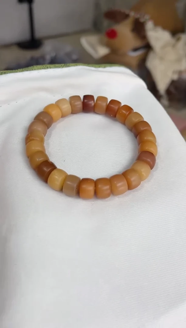 菩提根/象牙果手串沧*干磨药片麻子8*11mm手串A09