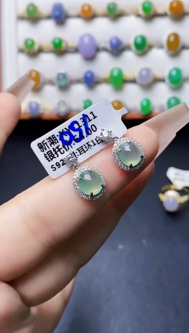 银S925镶嵌戒指翡翠0367