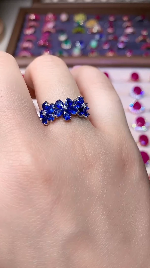 【闪购商品】蓝宝石戒指银S925镶嵌000