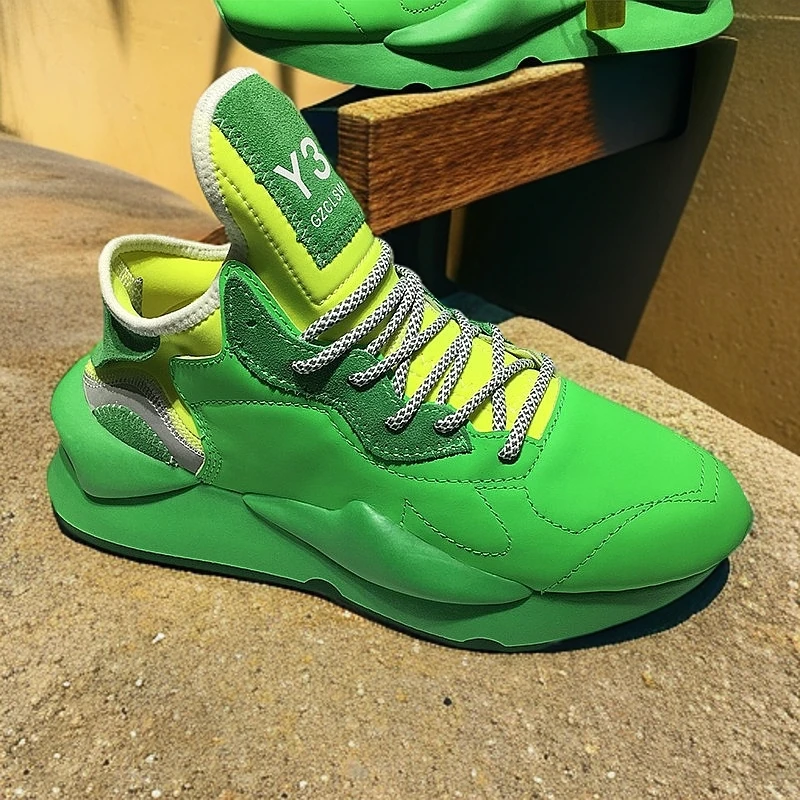 欧洲站网红透气老爹鞋y3gzclsw黑武士男鞋绿色休闲真皮厚底潮鞋子