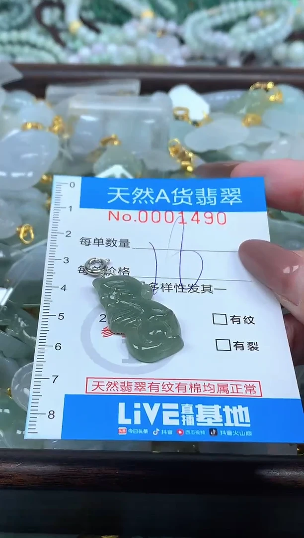 颈饰未镶嵌翡翠净货挂件-1490
