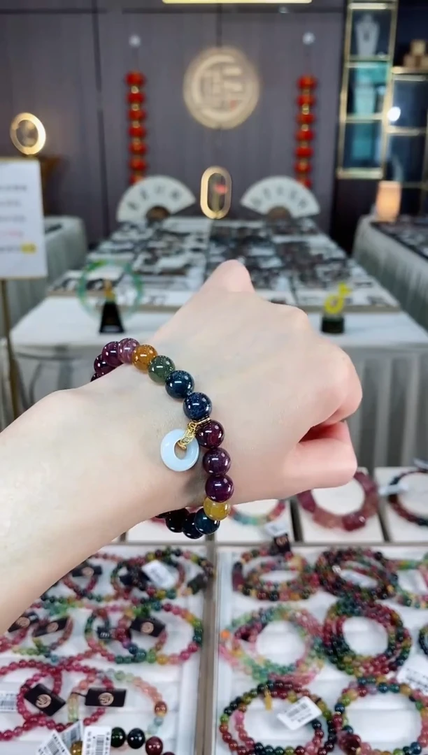 未镶嵌老矿碧玺单圈手串9mm+碧玺hon多样性发货一条