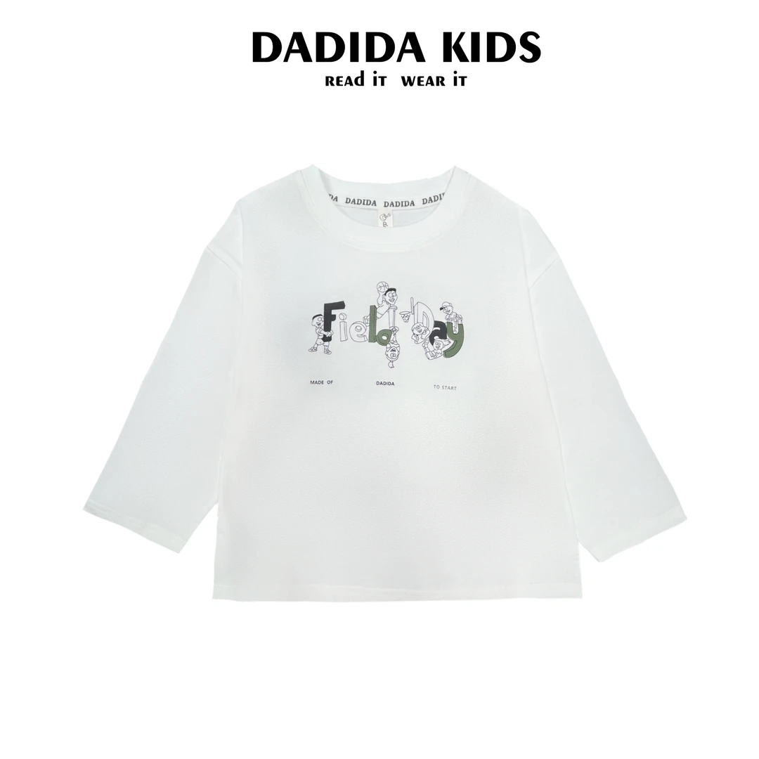 dadida/嗒嘀嗒春季男童时尚长袖印花打底T恤+704100815