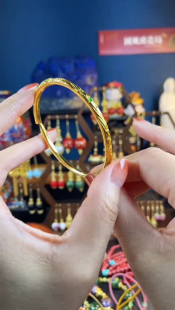 【闪购商品】413号珐琅景泰蓝仿錾刻开口手镯