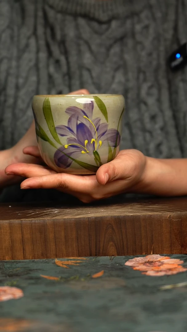 杯釉下彩手工手绘同款陶器