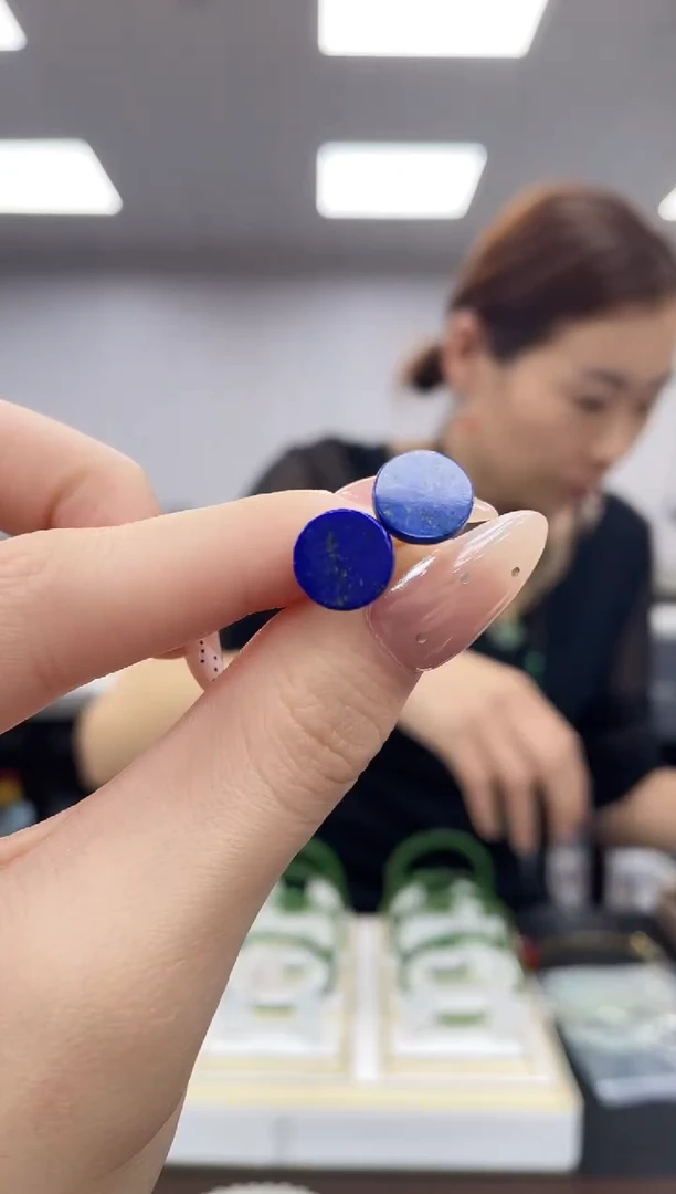 未镶嵌青金石耳钉多样性发其一z