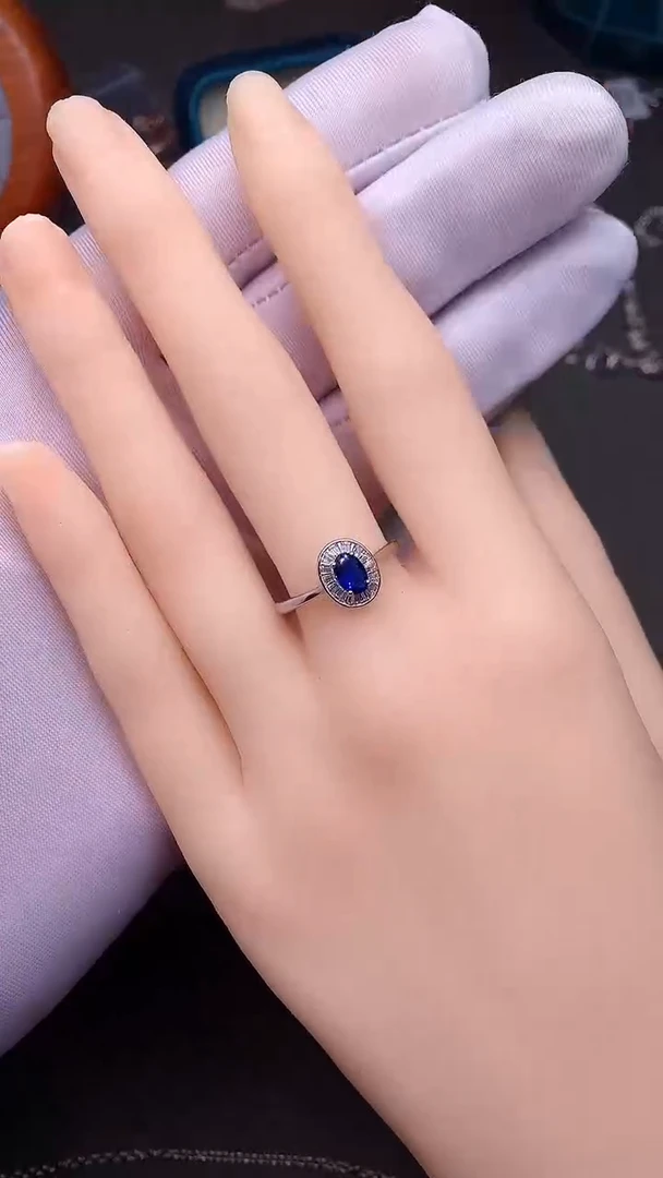 【闪购商品】蓝宝石戒指银S925镶嵌·······