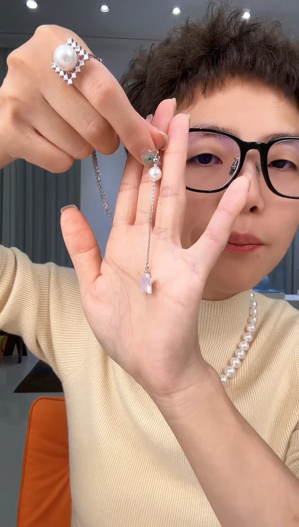 吊坠(赠链)银S925镶嵌淡水珍珠银款淡水爱迪生珍珠吊坠