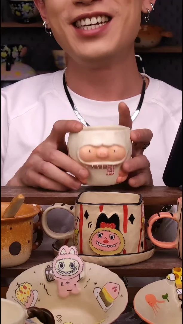 杯子景德镇可爱设计师款陶瓷