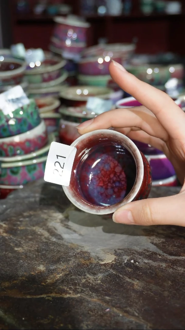 摆件陶精品窑变钧瓷茶器