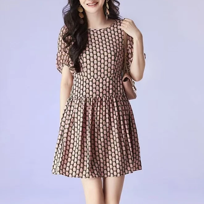 CF593夏季五分袖时尚休闲连衣裙