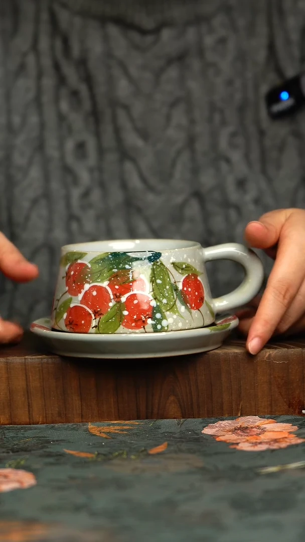 杯釉下彩手工手绘同款陶器