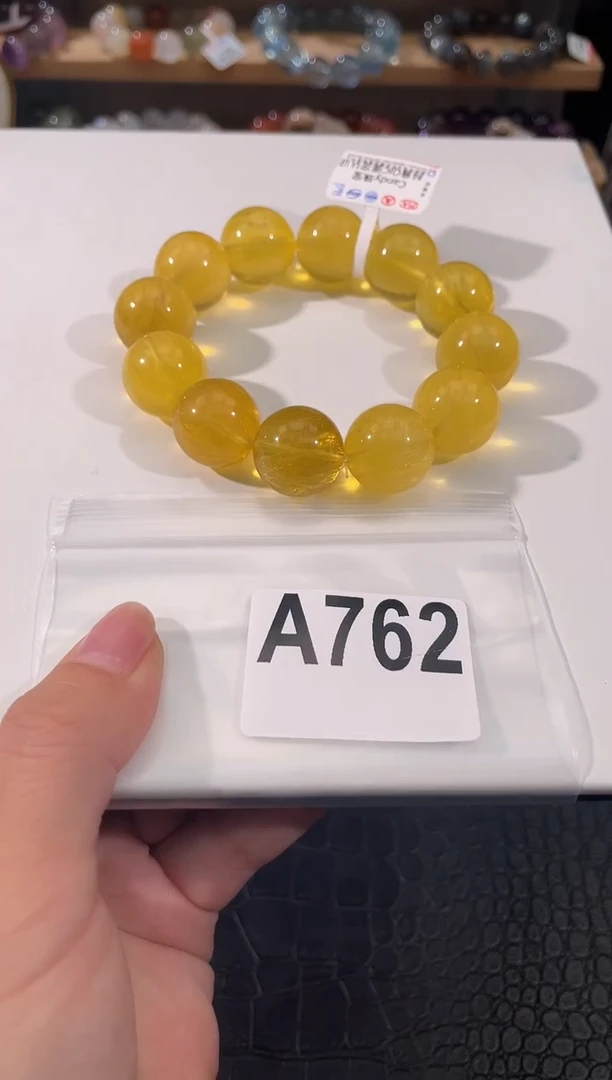 手链未镶嵌萤石A762黄萤石手链18mm