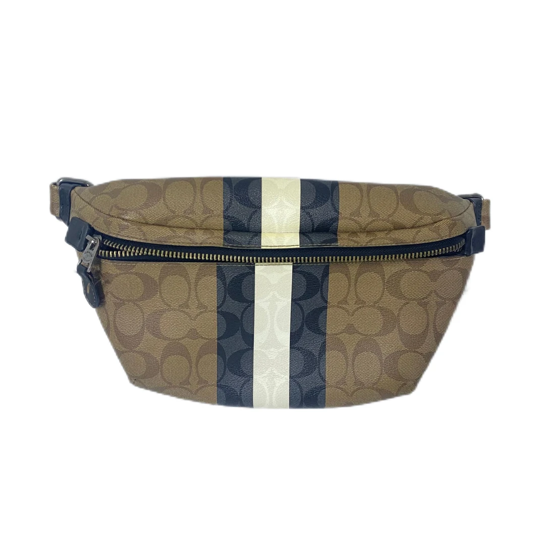 95新 COACH/蔻驰 经典老花PVC拼皮单肩斜挎腰包 AF-10623-C