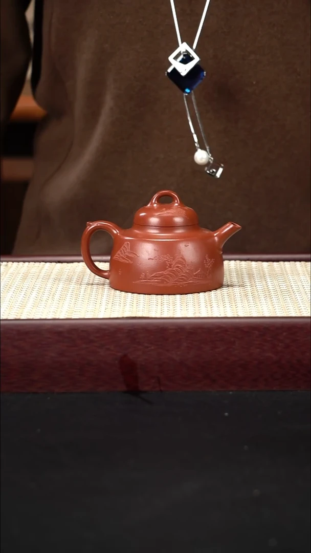 茶壶紫砂大红袍 堆绘 百纳