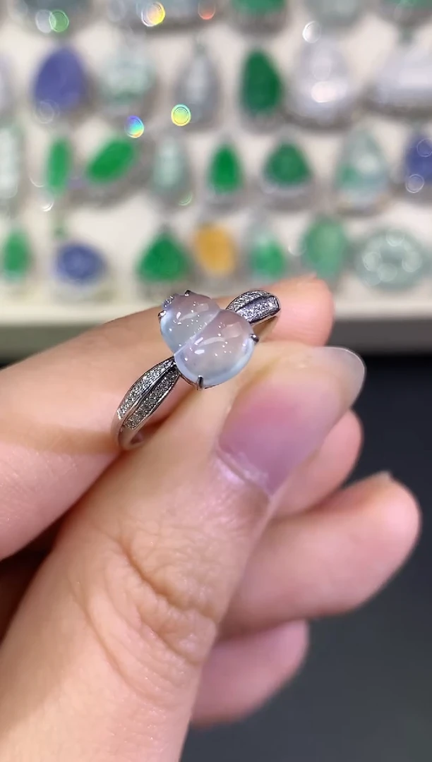 18K金镶嵌戒指翡翠B46