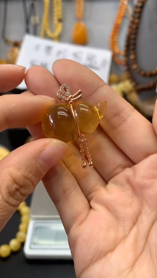 【闪购商品】琥珀珠宝奇石银S925镶嵌95