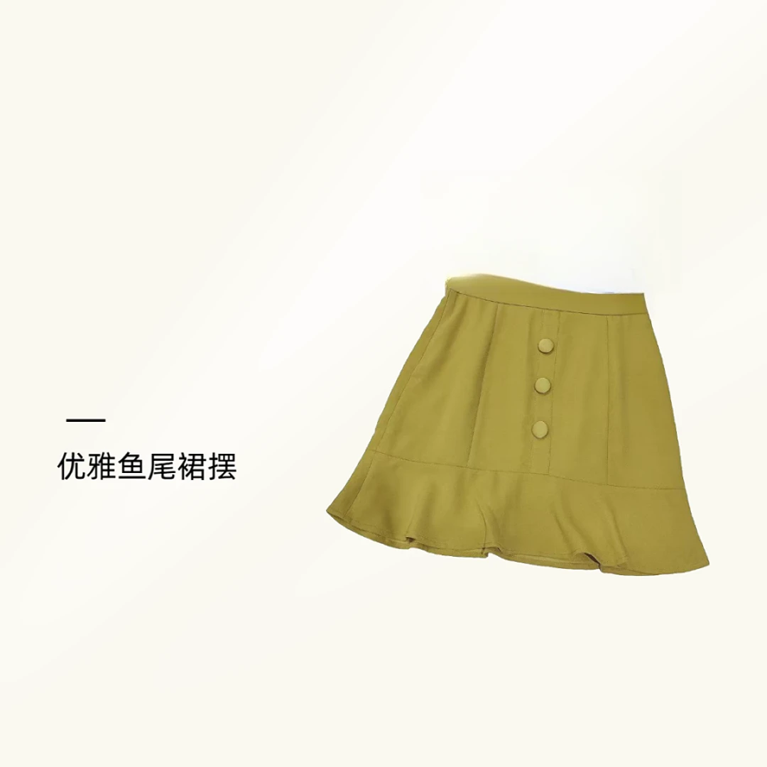 【OE家】NN3408-时尚女装半身裙显瘦气质高腰百搭不规则