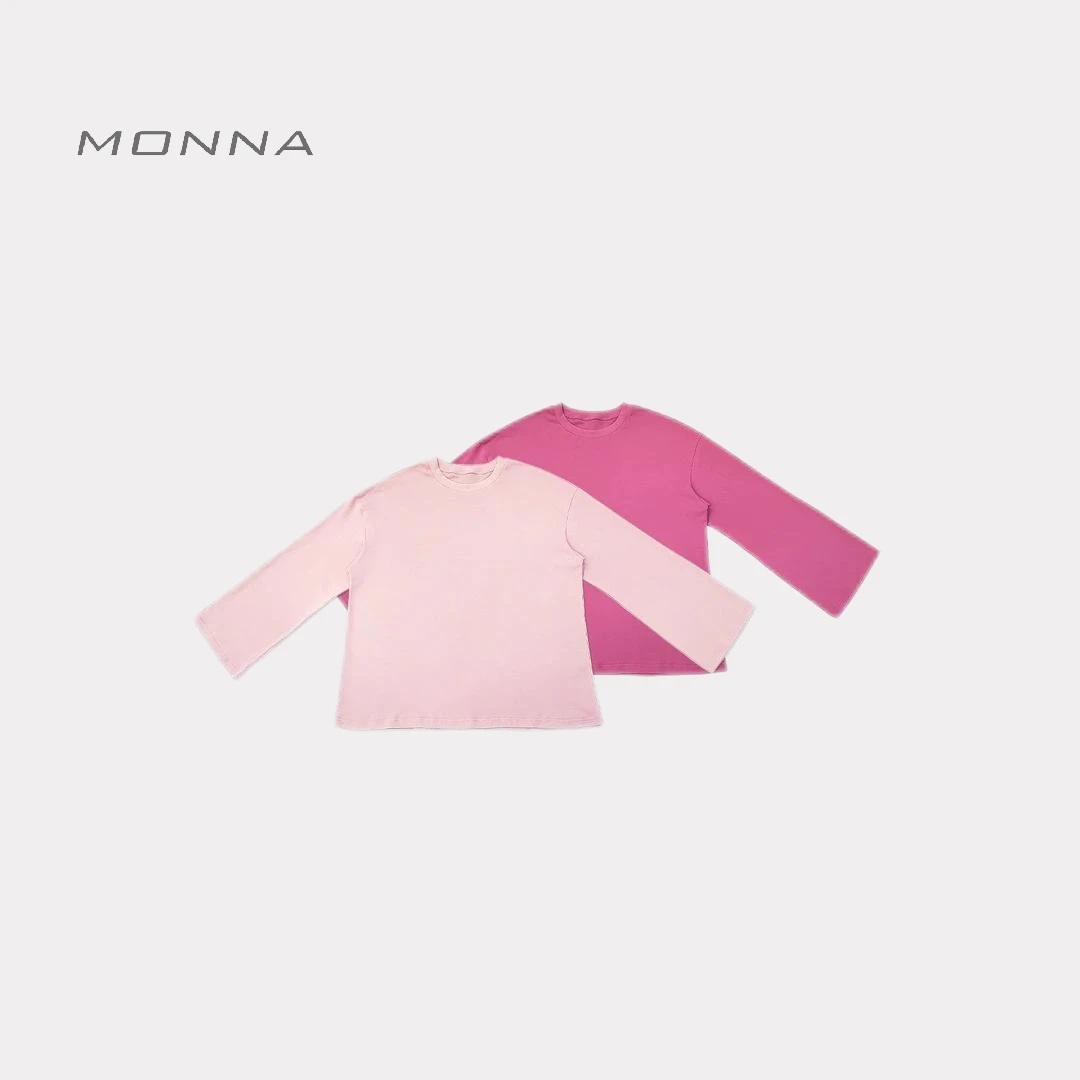 NANNAN 火龙果T极简净版棉质舒适圆领套头衫长袖防晒T恤 YLM00840