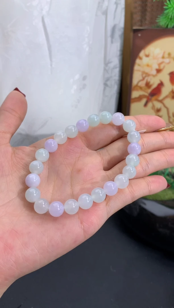 未镶嵌手串翡翠马卡龙 卡8.3mm
