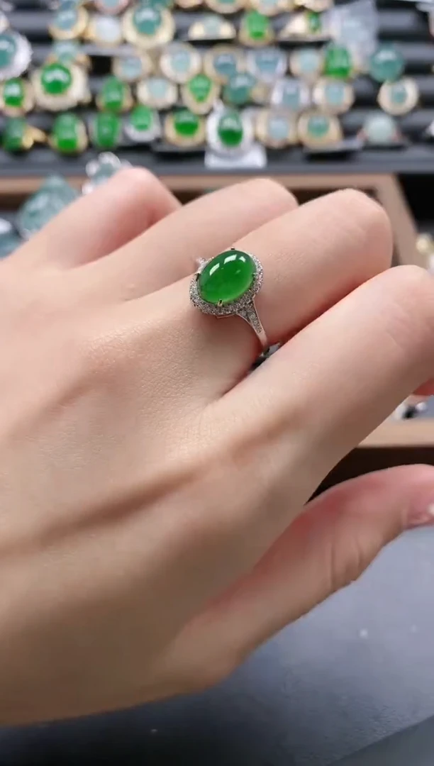 【闪购商品】翡翠戒指银S925镶嵌51511