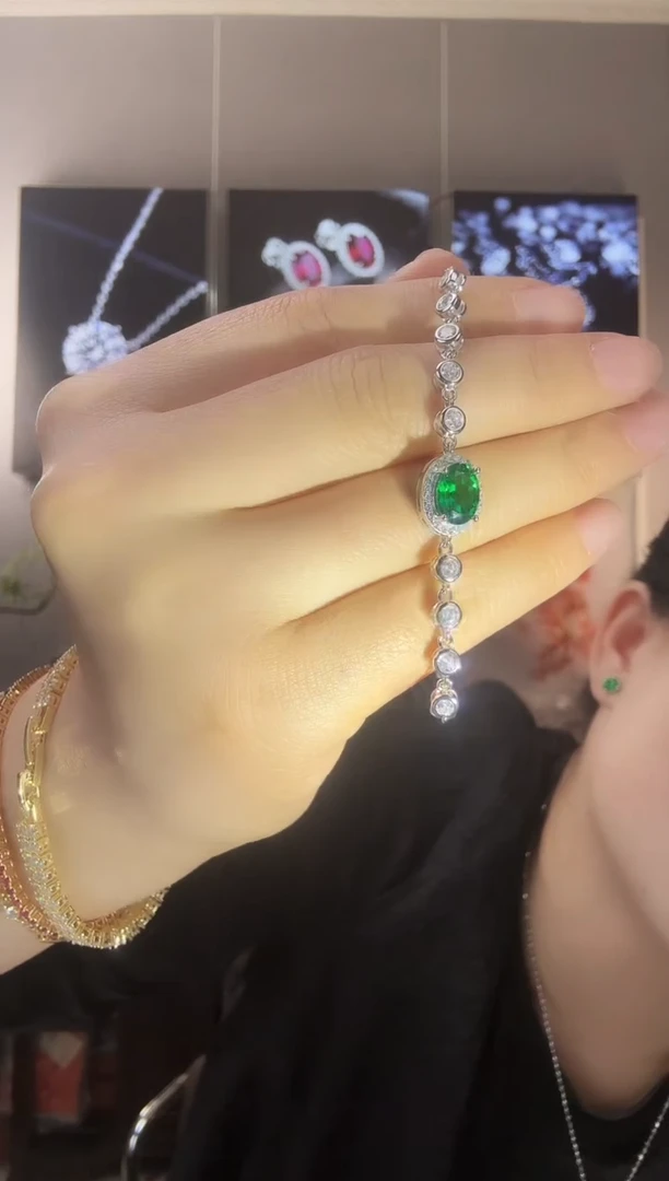 主播定制链接 绿色椭圆手链