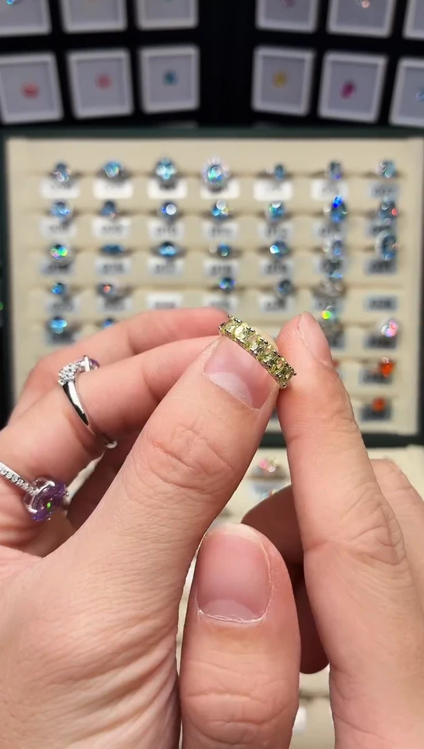 银S925镶嵌戒指金绿宝石1