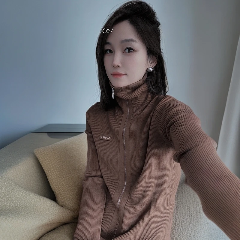 101私人订制款高品质美丽奴精纺羊毛拉链毛衣