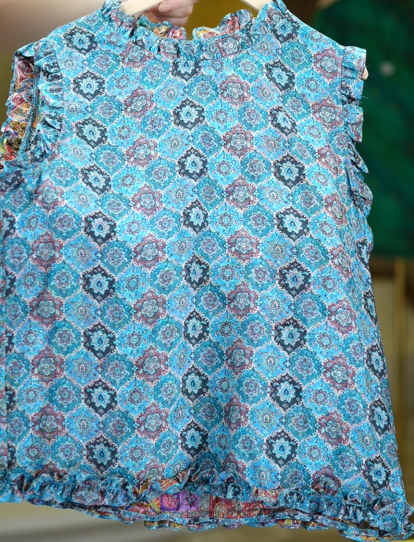 蓝城旧事《达人专属》1345夏季新款无袖花边背心