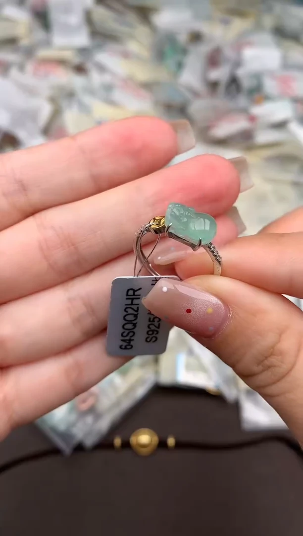 银S925镶嵌挂件翡翠一