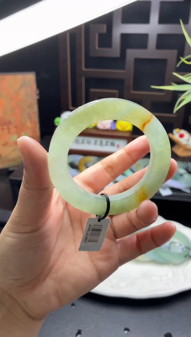 未镶嵌手镯定制定制翡翠冰冰胶胶特色黄翡美美镯48-55-27号