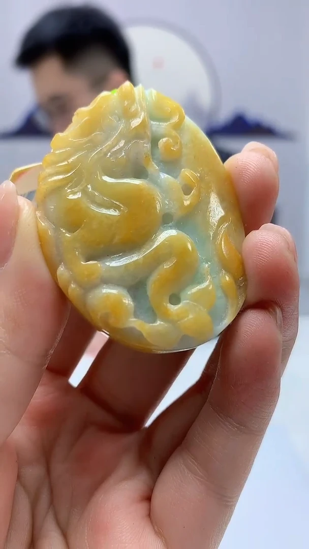 【闪购商品】定制翡翠未镶嵌5153ms-毛货195龙牌