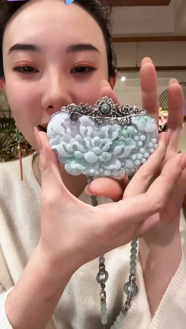 【闪购商品】翡翠颈饰银S925镶嵌国风