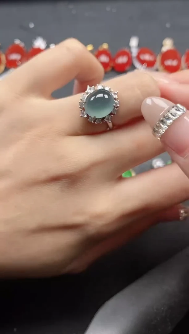 银S925镶嵌戒指翡翠51151