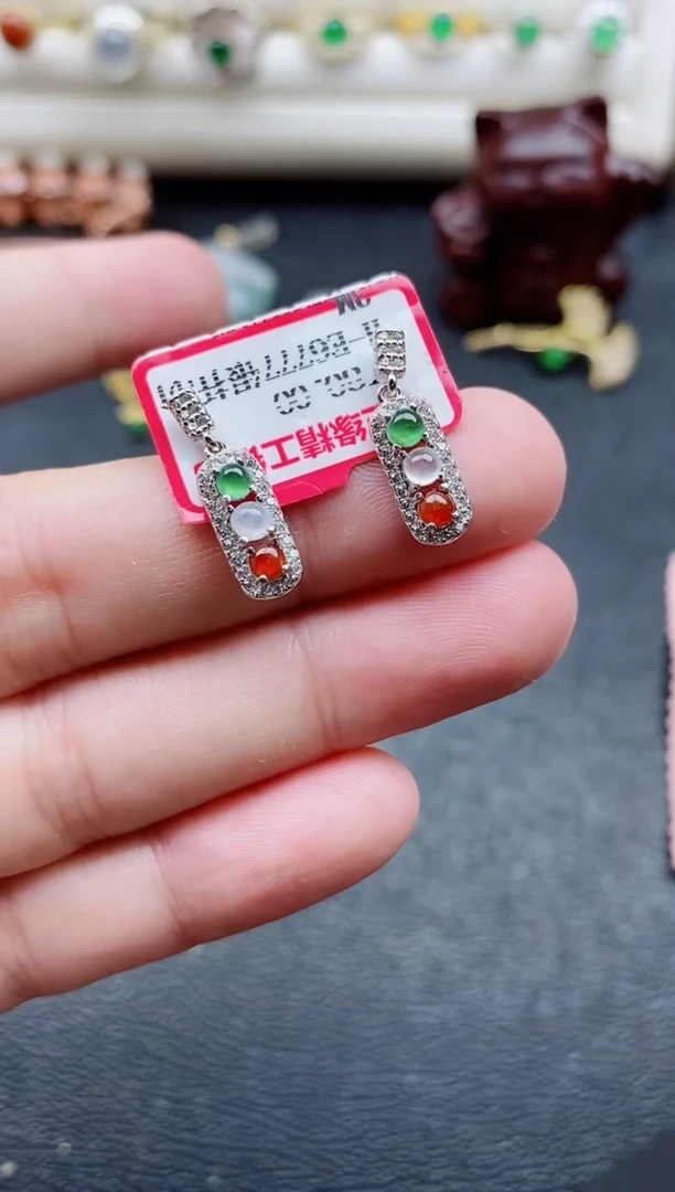 银S925镶嵌戒指翡翠1