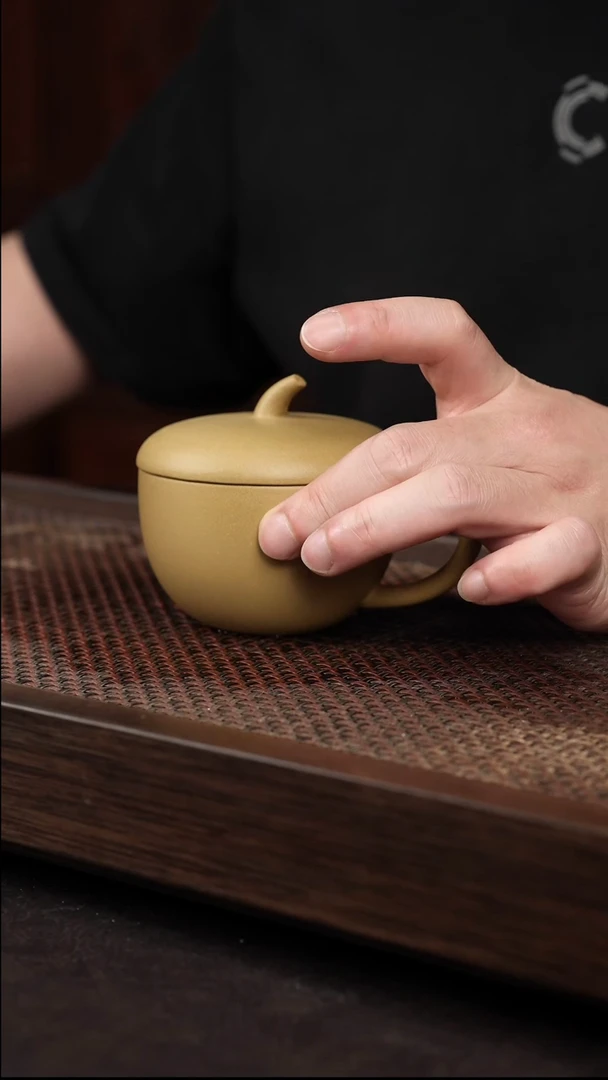 茶杯紫砂黄金段苹果盖杯