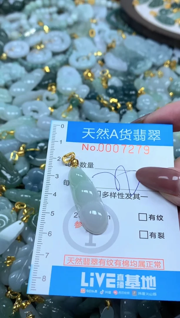 颈饰未镶嵌翡翠净货挂件-7279