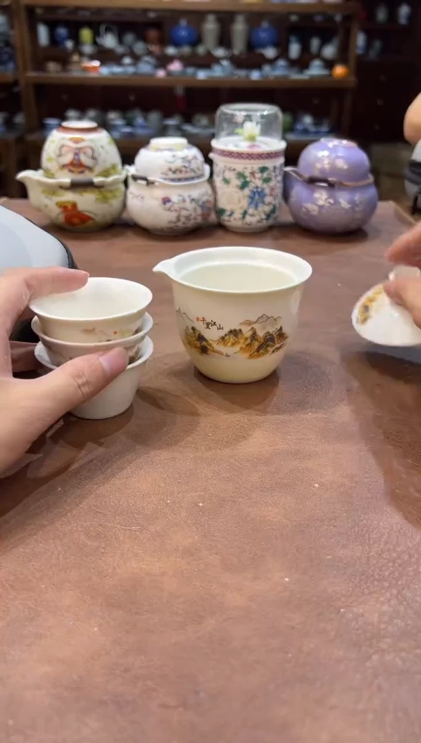 真的很便宜超好看会开片的旅行茶具