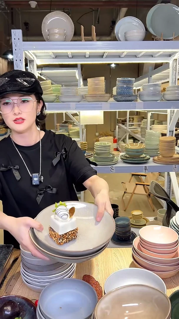 瓷156外贸尾货高温釉下彩陶瓷餐具默认微瑕