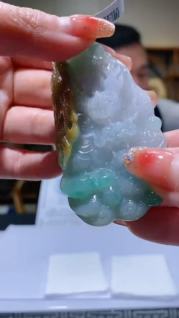 【闪购商品】定制翡翠未镶嵌36/0120/W/龙凤