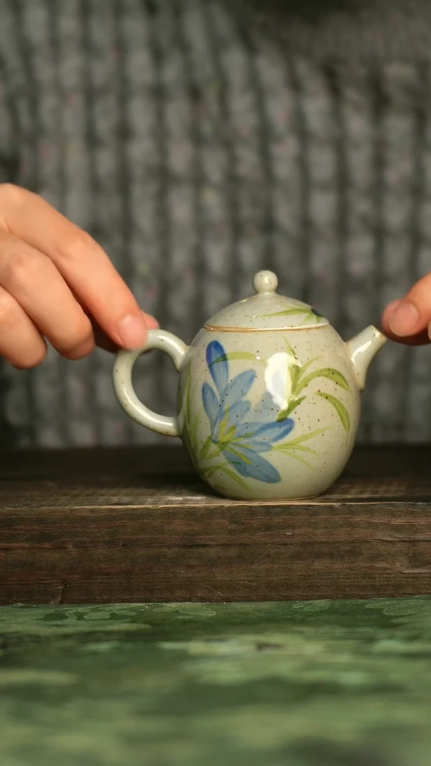 陶瓷青诗集手工手绘瓷器